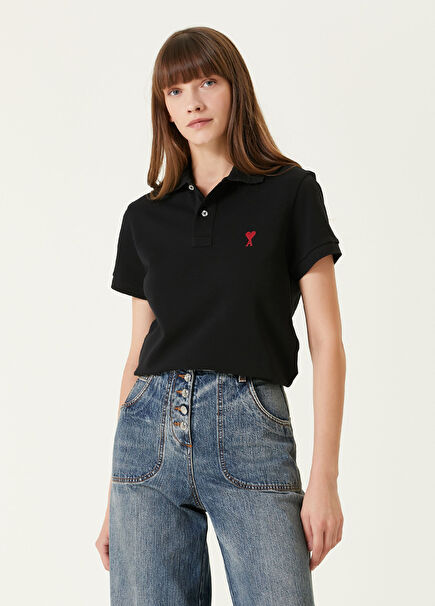 Siyah Logolu Polo T-shirt