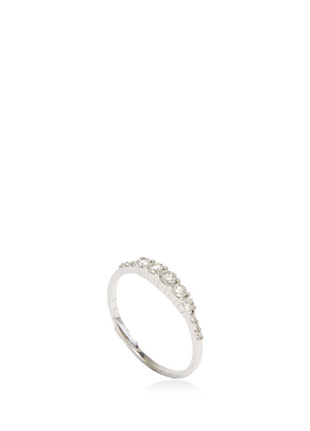 Silver Diamond Stone Womens Gold Ring