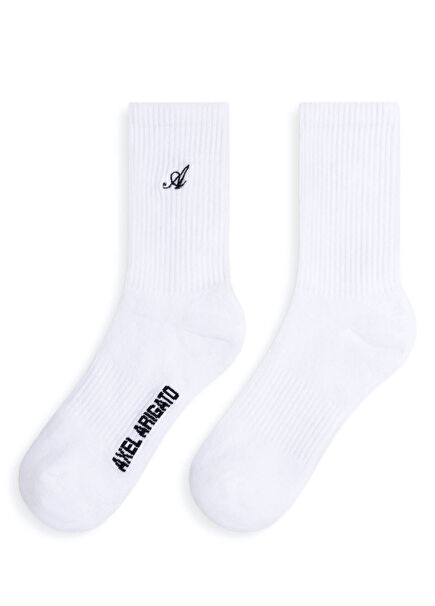 White Logo Embroidered Men's Socks