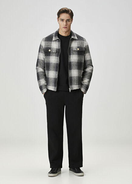 Asher Siyah Beli Kordonlu Eşofman Altı