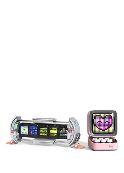 Ditoo Pro Pembe Bluetooth Hoparlör ve Times Gate Dijital Led Ekran Seti