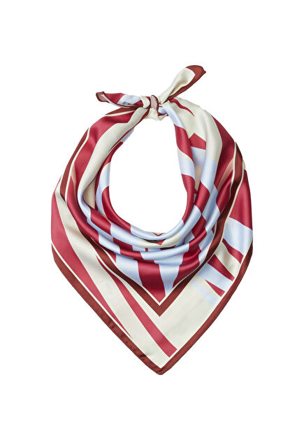 Multicolored 90x90 cm Twill Scarf