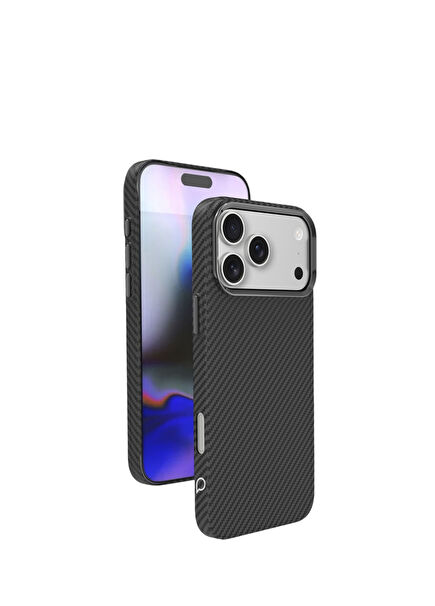 ıPhone 17 Pro Max Kevlar Serisi Magsafe Kılıf Karbon