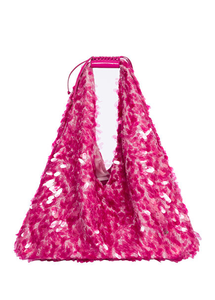 Mini Agnes Pink Sequined Shoulder Bag