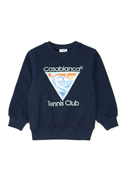 Lacivert Erkek Çocuk Organik Pamuk Sweatshirt