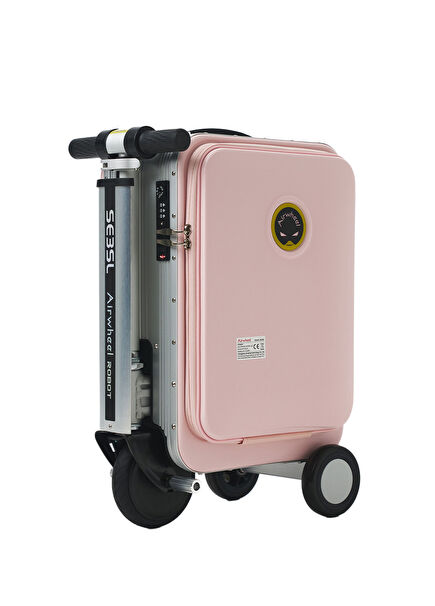 SE3SL Pembe Elektrikli Binilebilir Kabin Boy Scooter Valiz