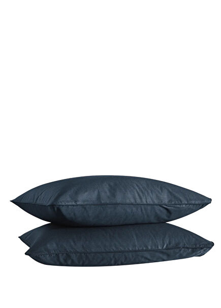 Pure Serisi Lacivert Pamuklu Percale 2'li Yastık Kılıfı 50 x 70 cm
