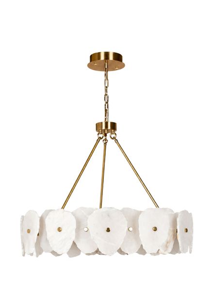 Antwerp Tumbled White Marble Round Led Chandelier