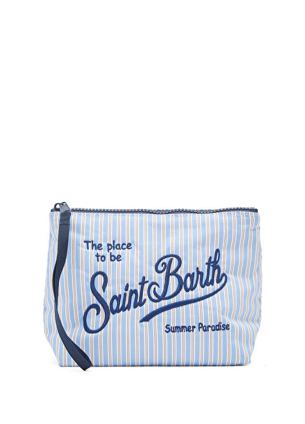 Aline Blue And White Striped Men's Hand Portfolio