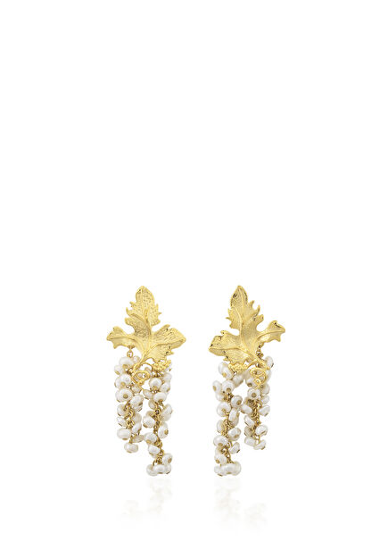 Mini Adile Baroque Pearl Studded 24 Karat Gold Plated Women's Earrings