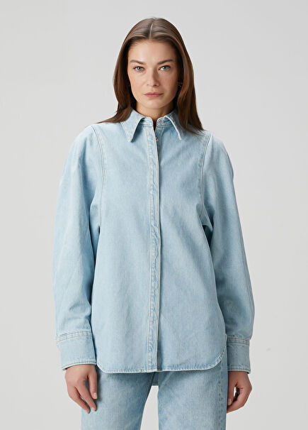 Açık Mavi Denim Gömlek