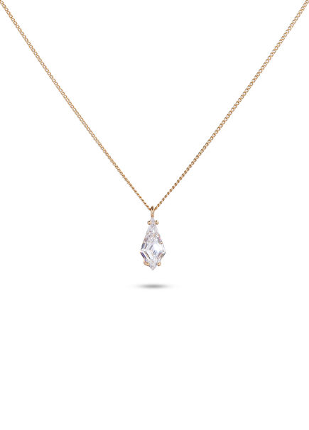 Anna Zirkon Taşlı Rose Gold Kaplama Kadın Pirinç Kolye