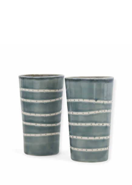 Aura Large Blue Grey Porcelain Coffee Mug