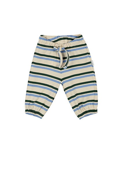 Mavi Kalın Çizgili Erkek Bebek Eşofman Pantolon