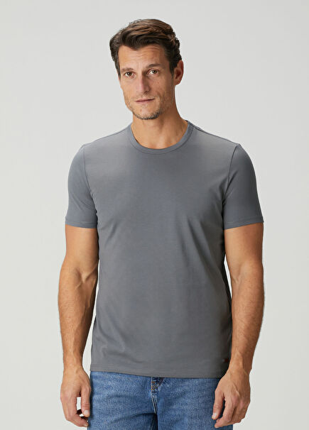 Gri Mısır Pamuklu T-shirt