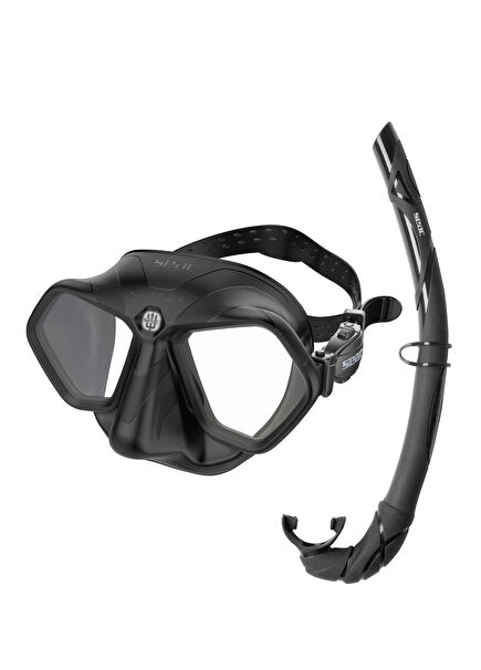 Raptor Siyah Maske Şnorkel Set