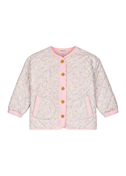 Floral Printed Pink Baby Girl Jacket