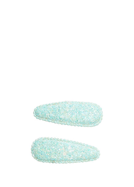Glitter Turkuaz 2'li Kız Çocuk Mini Klips Toka