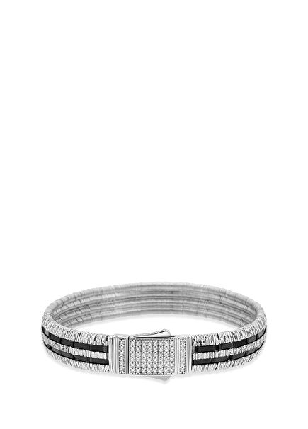Noir Line Silver 925 Sterling Silver Men's Bracelet
