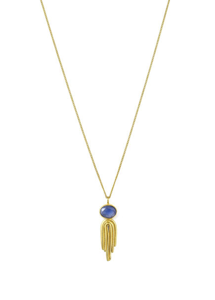 Curve Kyanite Gold Plated 925 Sterling Silver Women's Necklace