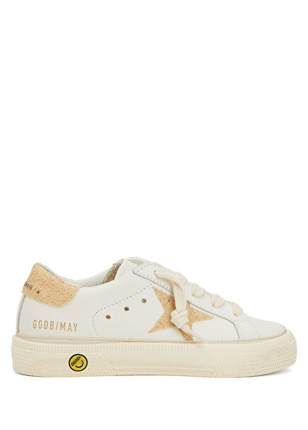 May Beyaz Gold Kız Çocuk Deri Sneaker