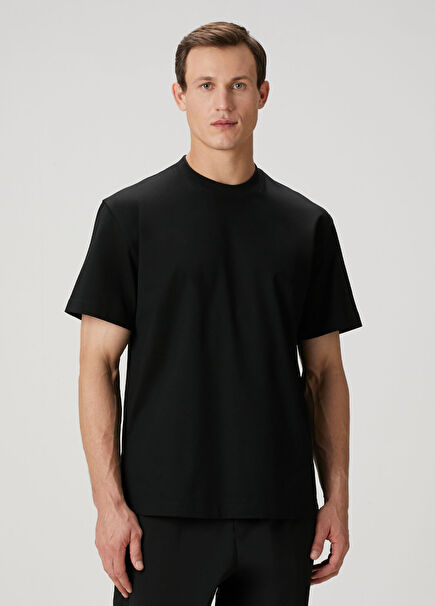 Siyah Logo Nakışlı T-shirt
