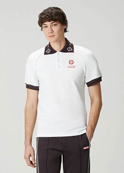 Beyaz Bordo Polo T-shirt