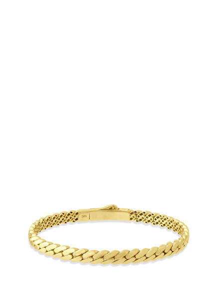 Esnek Gurmet 14 Ayar Altın Kadın Kelepçe Bileklik