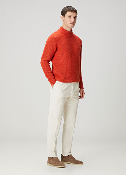 Beyaz Kadife Pantolon