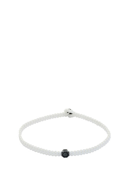 Oksit Sekizgenli Beyaz Erkek Gümüş Bileklik