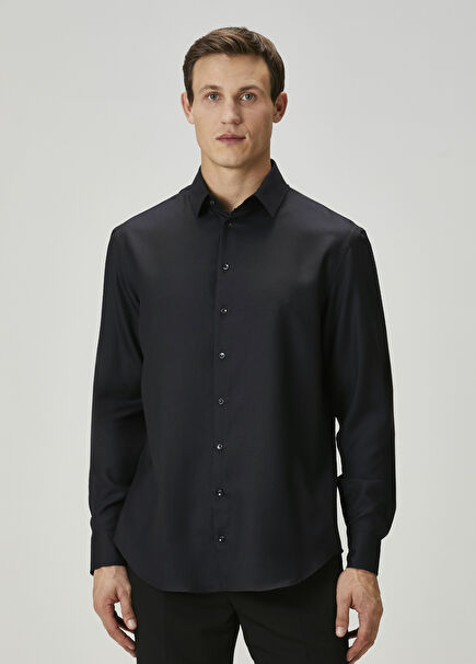 Lacivert Yün Gömlek