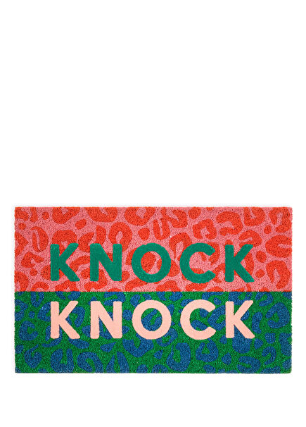 Kerala Pembe Mavi Coir Kapı Önü Paspası 45 x 75 cm