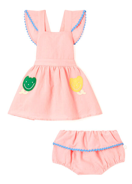 Pink Baby Girl Linen Dress