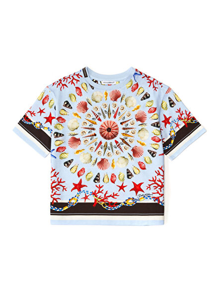 Blue Patterned Boys T-Shirt