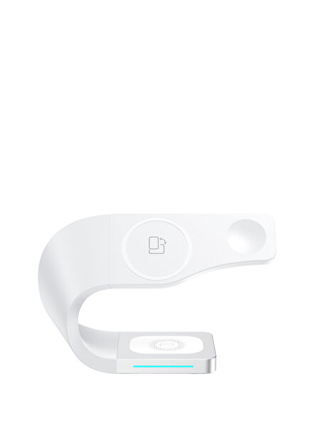 Magnetic Wirelles Beyaz Çok Fonksiyonlu Magsafe Uyumlu Kablosuz Şarj Standı