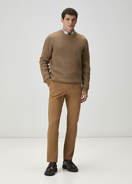Camel Corded Knit Chino Pants