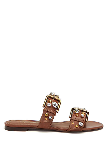 Brown Women's Leather Slippers