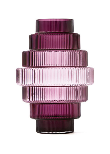 Steps S Dark Purple Glass Vase
