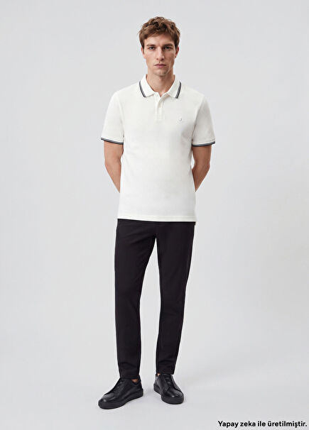 Off White Comfort Fit Ottomon Polo T-Shirt
