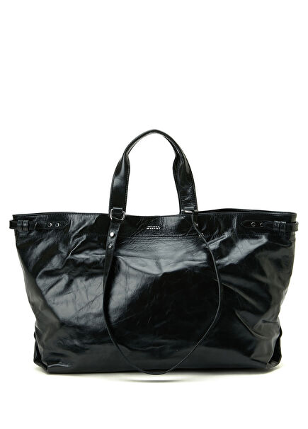 Winna Black Women's Leather Shopping Bag