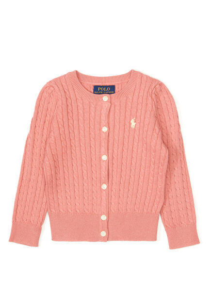 Pembe Kız Çocuk Triko Hırka