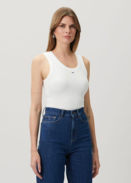 Essential White Ribbed T-shirt