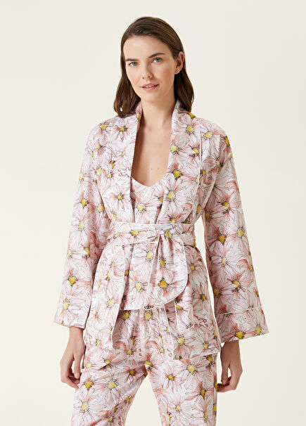 Cotton Robe-Included Pink 3-Piece Women's Pajama Set