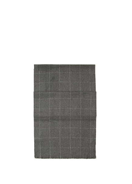 White Grey Checkered Men's Scarf