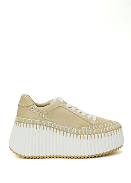 Nama Bej Kadın Deri Sneaker