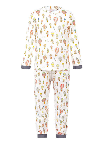 Desenli Unisex Çocuk Pijama Takımı