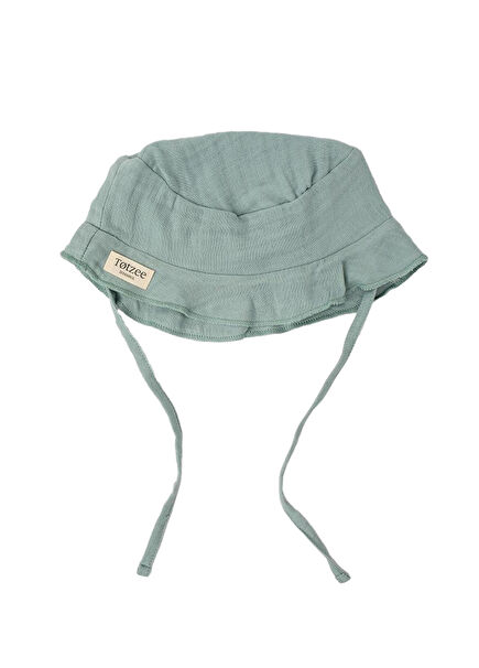 Camgöbeği Müslin Bucket Bağcıklı Unisex Bebek Şapka 