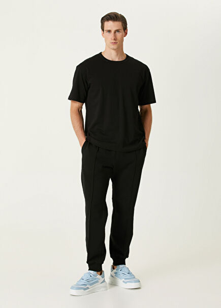 Black Logo Detailed Jogger Sweatpants
