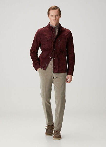 Beige Velvet Trousers