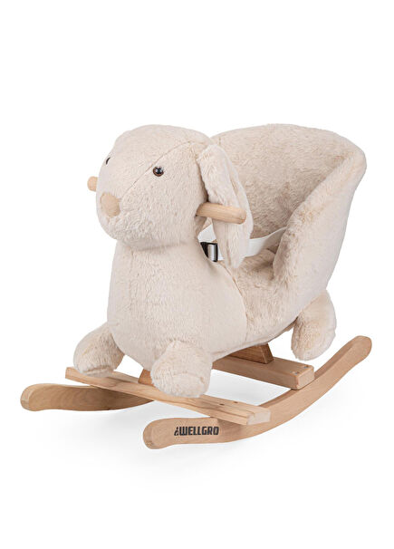 Beige Rabbit Wooden Rocking Toy